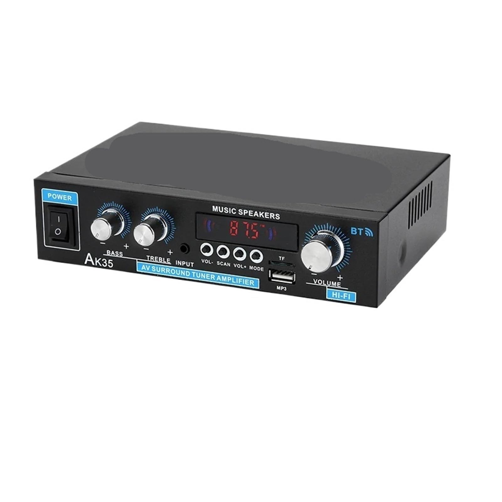 Amplificatore di potenza domestico a 2 canali Bluetooth 5.0 Mini amplificatore audio stereo digitale HiFi Per l'home cinema