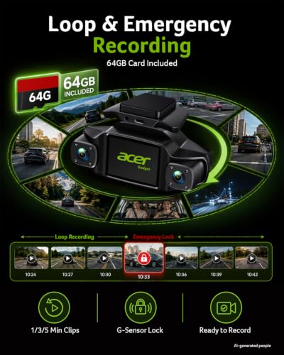 Acer Gadget 4 Channel Dash Cam 2.5K Front + 1080P Left, Right & Rear Camera - image 8