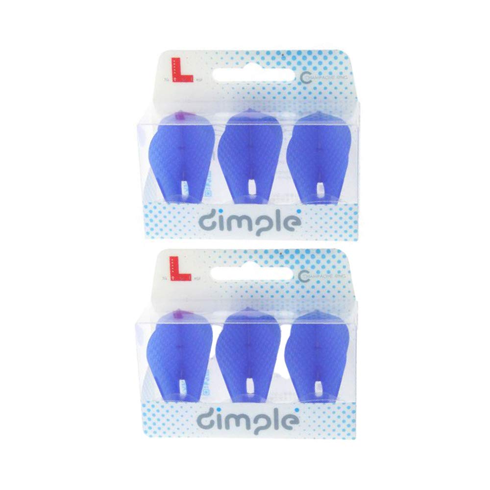 Lstyle Dart Flights: L9d PRO Fantail - Dimple Texture - for Soft Tip and Steel Tip Darts - 2 Pack Blue