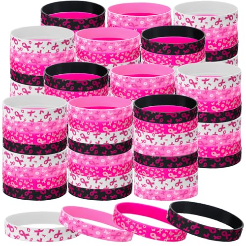 Bracelets rose cancer du sein en silicone pour votre marche solidaire et course Octobre Rose