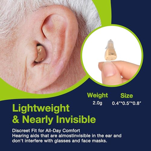 Hearing Aids, CANSEKO OTC Hearing Aids for Adults Seniors Rechargeable with Noise Cancelling, Invisible Hearing Aid, Rechargeable Hearing Amplifier, 1 Pair Beige — view 3