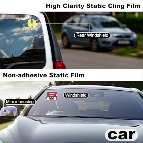 Image of Windshield Sticker Applicator, Stickers Shield for Windshields High Transparent Film Sticker Sheets Static Cling for Stickers, Easy Application, Removal and Re-Application (10 pcs 5x7 inch)