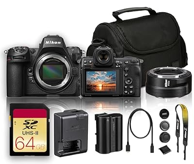 Nikon Z8 Mirrorless Camera with FTZ II Mount Adapter Bundle, 45.7MP Full Frame Professional Digital Camera, 8K Video, EXPEED 7, 493-Point AF + Camera Bag + 64GB UHS-II Memory Card