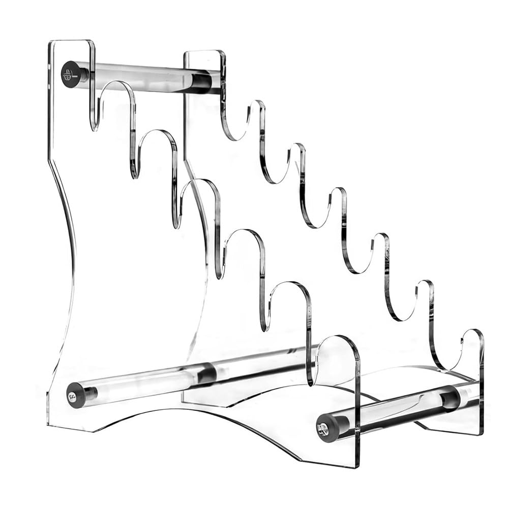 Fuhjythy Acrylic Knife Display Stand - 6-Tier Detachable Knife Rack, Light Weight Pocket Knife Storage Rack