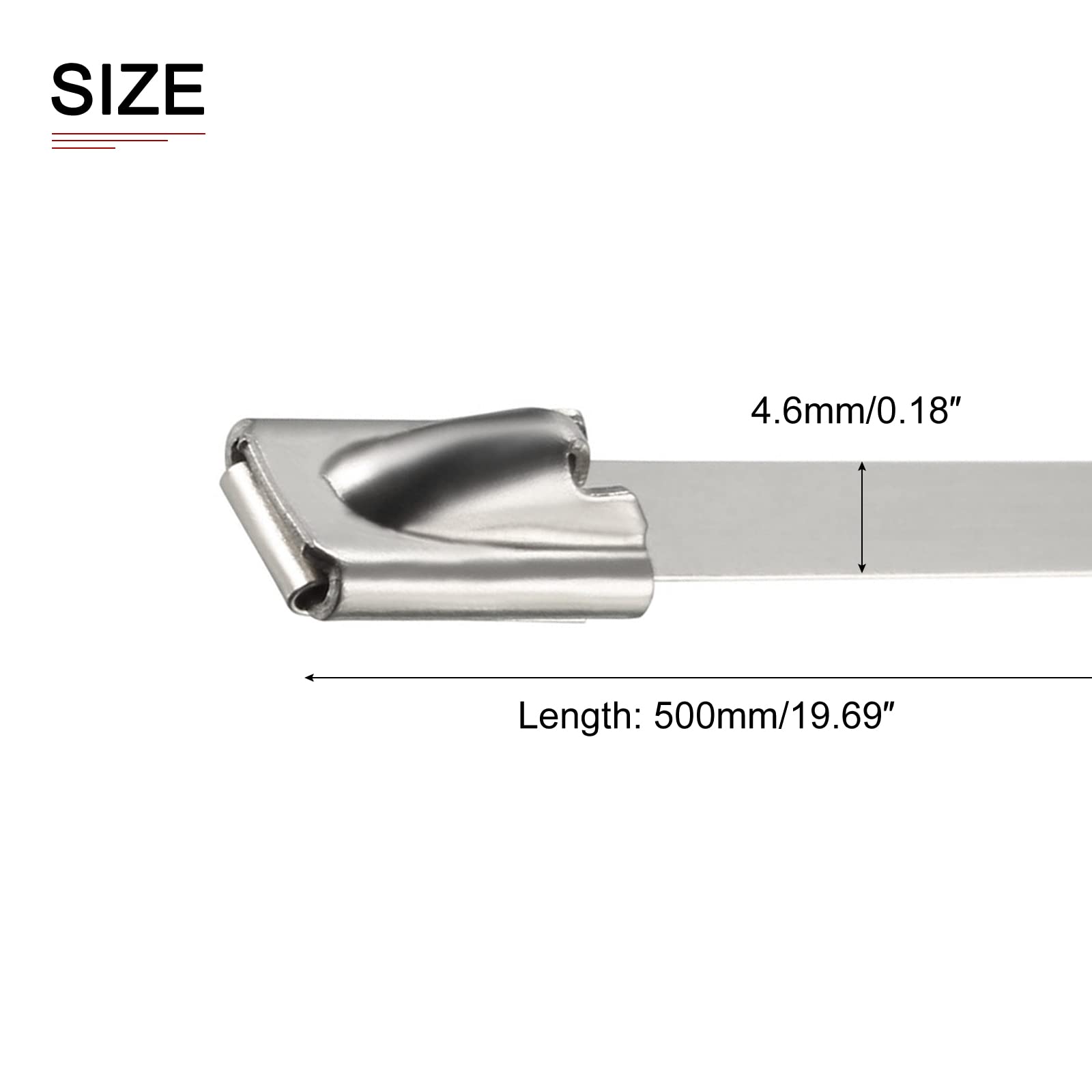 DTGN 19.69"x0.18"(LxW) Tie Wraps, 10Pack, Good for Furniture Electronic Equipment - Image 2