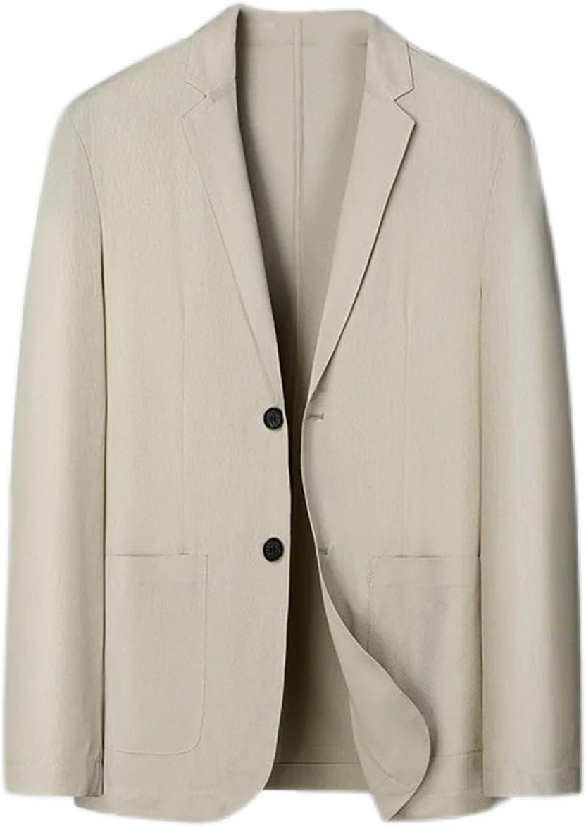 Hgvcfcv Thin Men Blazer Ice Silk Breathable Stretch Casual Suit Plus Size Suit Jacket Lightweight Blazers