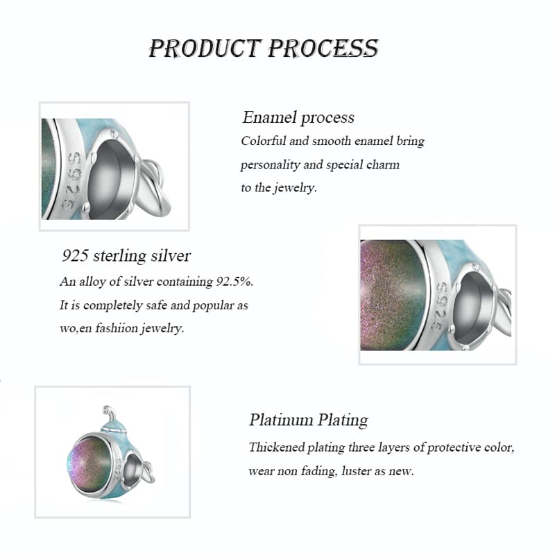 ARTCHARM Blue Dream Submarine Charms Beach Waves Beads Pearl Beads Fit Original Bracelet DIY Neckalce4