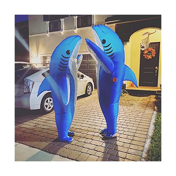 Adults inflatable halloween costumes blow up shark costume for halloween, birthday gift cos play party - image 4