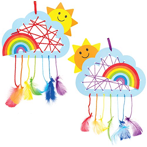 Bastelset Baker Ross AT774 Regenbogen-Traumfänger-Kits für Kinder