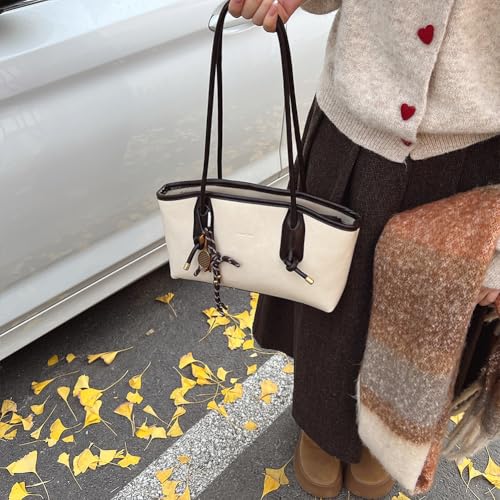 Women Leather Shoulder Bag with Pendant Shoulder Tote Handbag Satchel Handbag Trendy Purse Bag for Work Travel2