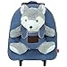 PERLETTI Mochila Trolley Infantil con Husky de Peluche - Bolsa con Ruedas y Muñeco Perrito Niños Niñas 3 4 5 Años - Pequeño Bolso Escolar Perro Escuela Guardería Viaje - 29x33x11 cm (Husky)