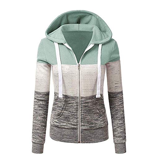 Damen Kapuzenpullover Mit Reißverschluss – Lässiger Hoodie Mit Kontrastfarben, Seitentaschen, Weicher Baumwollmix