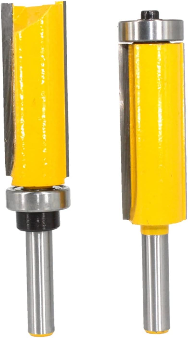 1pc 8mm Flush Trim Pattern Router Bit Top and Bottom Bearing Bits Milling Cutter for Wood Woodworking Cutters (Cutting Edge Length : 2pcs Set)
