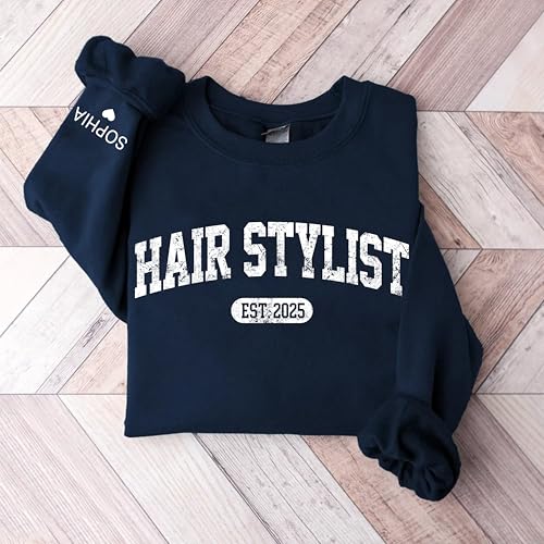 CHILLEVER Personalized Hairstylist Sweatshirt, Custom Hairdresser Sweater, Salon Crewneck, Graduation Gift for Beauty Professional, Appreciation Week Present2
