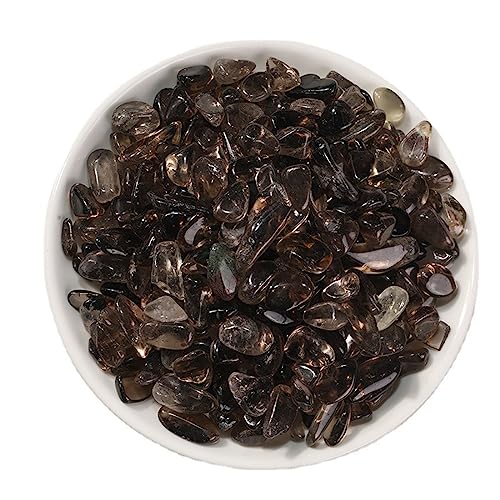 Natural Smoky Quartz Tumbled Chips Crushed Crystal Stone, 7-9mm Polished Healing Crystal Chips Healing Reiki Crystal Jewelry Making Home Decoration