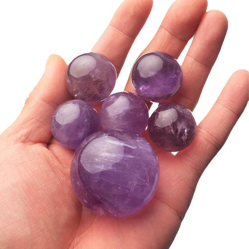 Crystal Ball Amethyst Ball Amethyst raw Stone Amethyst Seven Star Array Home Decoration,Purple,30mm