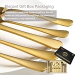 Gold Silverware Set, Mirror Polishing 30-Piece Stainless Steel Flatware Set,Kitchen Utensil Set Service for 6,Tableware Cutlery Set for Home and Restaurant with Gift Box