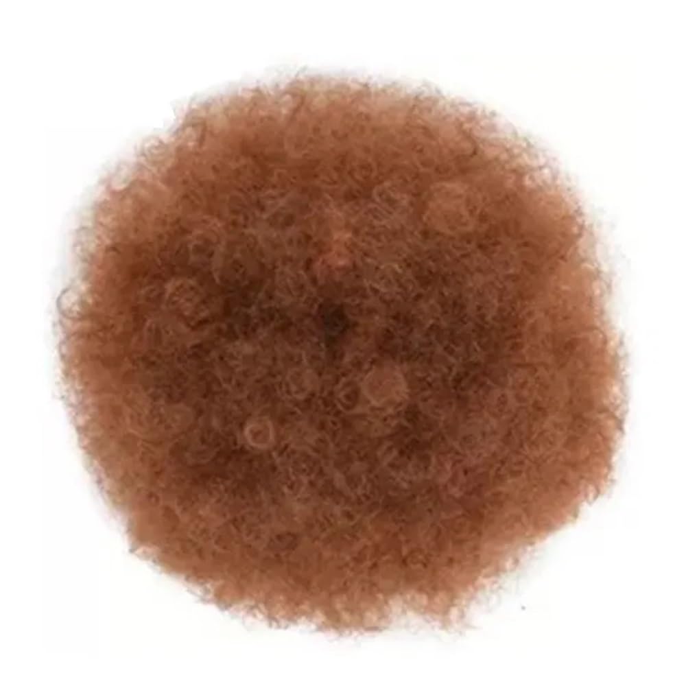 QRSTUVXZY Black Women Short Kinky Curly Synthetic Afros Puff Drawstring Ponytail Extension for Afro Bun Extension Hairpieces(Orange)