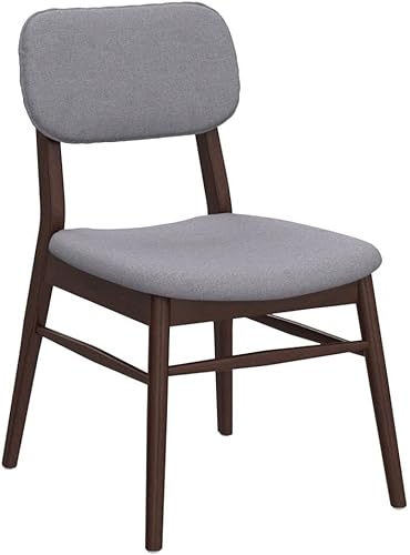 Miniatura 5 de Christopher Knight Home Colette - Sillas de comedor de tela con acabado de nogal, juego de 2 piezas, gris claro y nogal