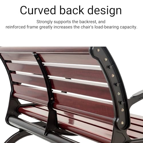Banco de metal para parque con respaldo de aluminio fundido 4