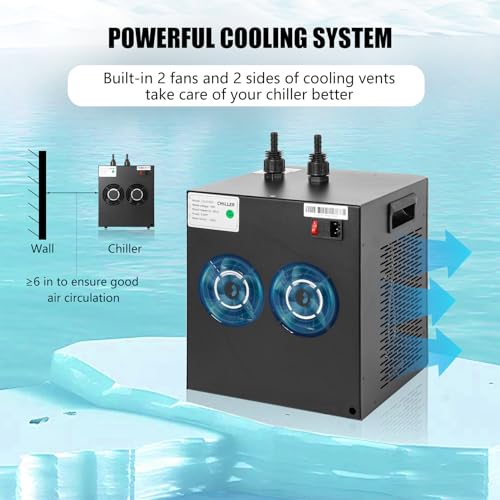 Image of 79-Gallon Aquarium Chiller,1 /3 HP Chiller, Ultra-Quiet Energy-Saving Cooling System, Suitable for Saltwater and Freshwater Fish Tank - Ideal for Aquatic Plants Axolotl