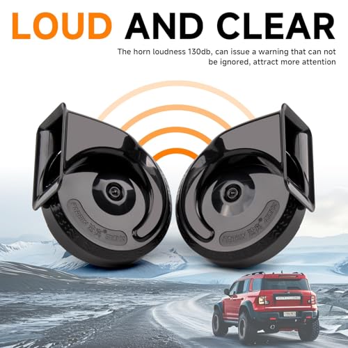 Image of FARBIN Car Horn 12V Train Horn for Truck with Wiring Harness and Button | Compact, waterproof, 12V 130dB loud, universal for any 12V vehicles