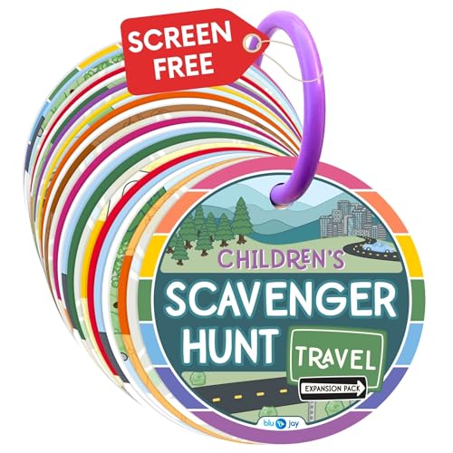 Blu Jay Children's Scavenger Hunt Cards - Travel, Car Game (Expanded)