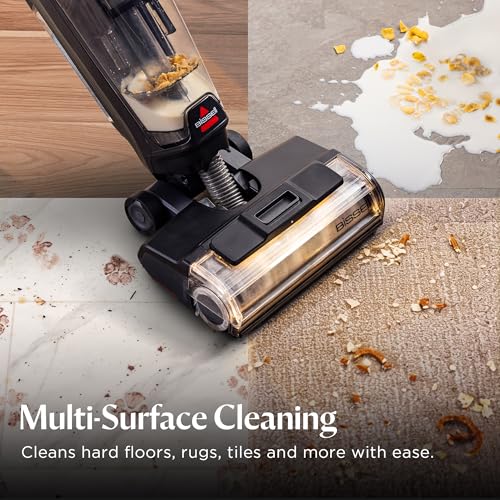 Image of Bissell CrossWave HydroScrub Cordless Wet Dry Vacuum Mop, Floor Cleaner with ZeroGap Edge Cleaning & FurFinder Headlights, 45-Minute Runtime for Hard Floors & Area Rugs, 4275F