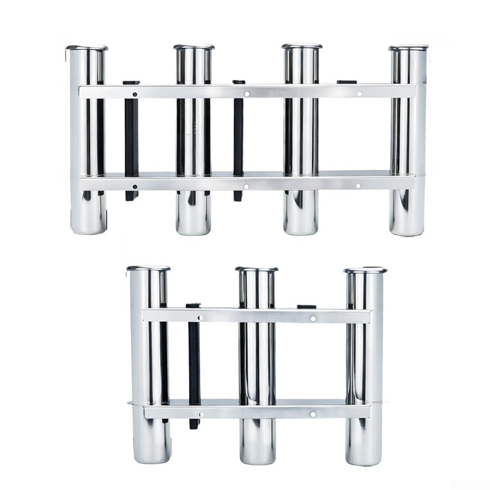 Edelstahl Angelrutenhalter 3-4 Ruten Boot Montageset(Four)