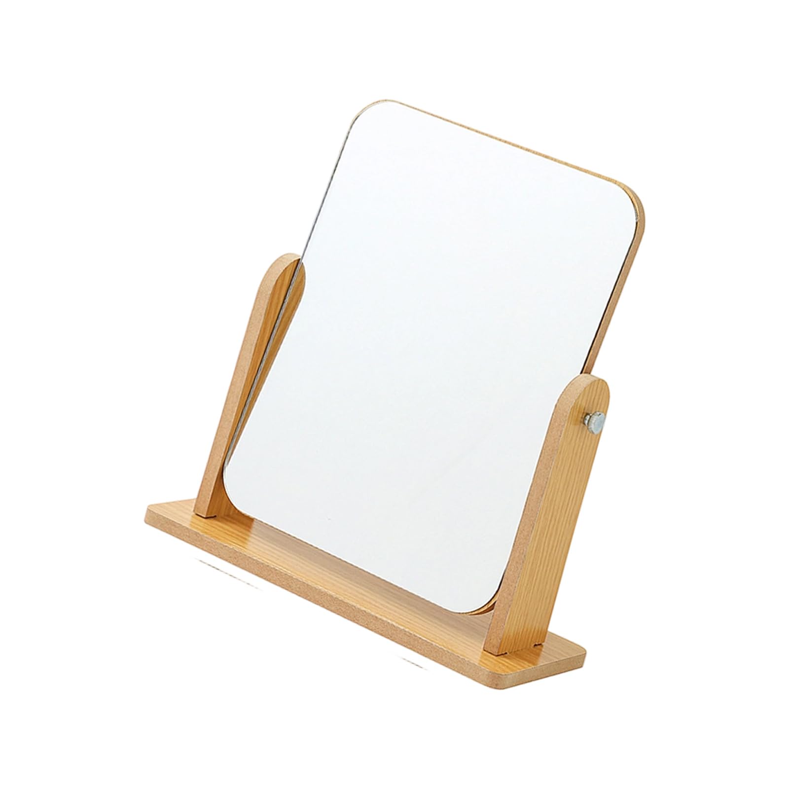 Shurhome Desktop Makeup Mirrour, Simple Portable Vanity Desk Mirrours Cosmetic Mirrours for Women Wooden Vanity