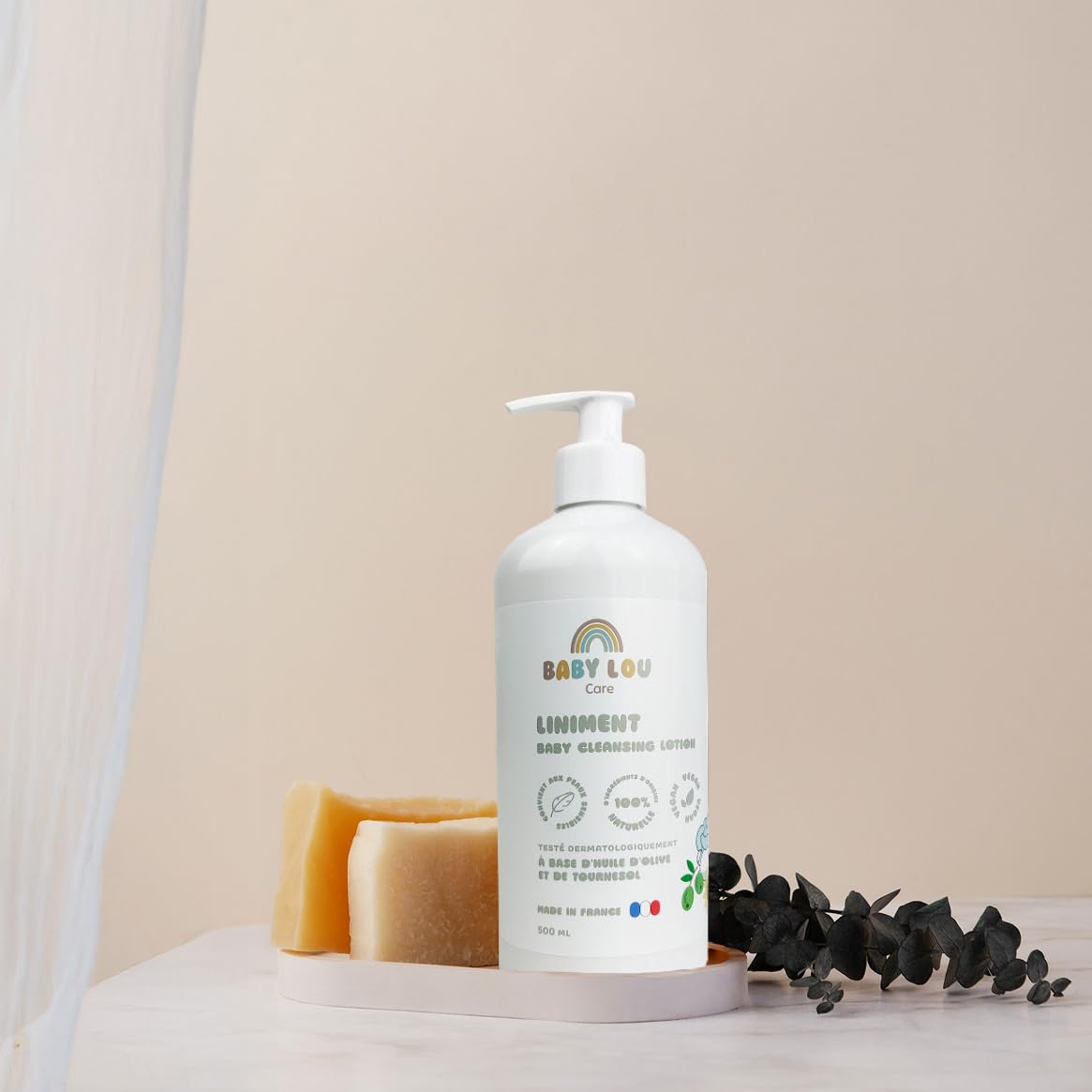 Linimento Bebè 2x500 ml Detergente Delicato Pelli Sensibili Naturale Vegan Francia