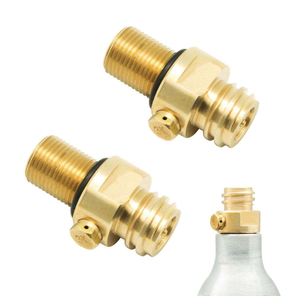 2 PCS M18x1.5 Thread Replacement Valve CO2 Tank Brass Pin Valve Compatible with Soda Stream