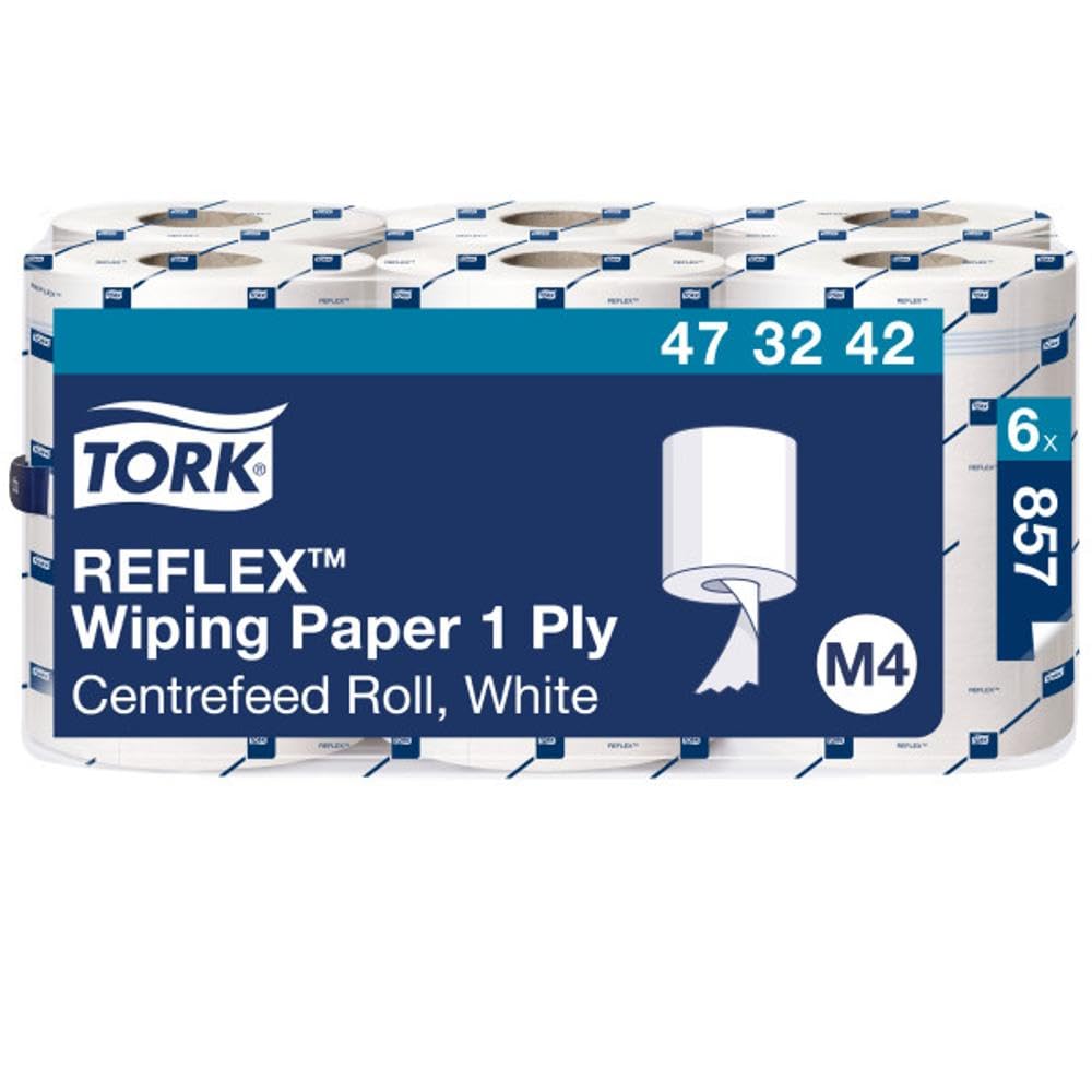 Tork Reflex Carta per asciugatura bianca, M4, multiuso, 6 rotoli da 895 strappi, 473242