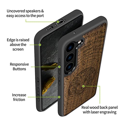 Coque Samsung S23 Plus antichoc étui silicone bois