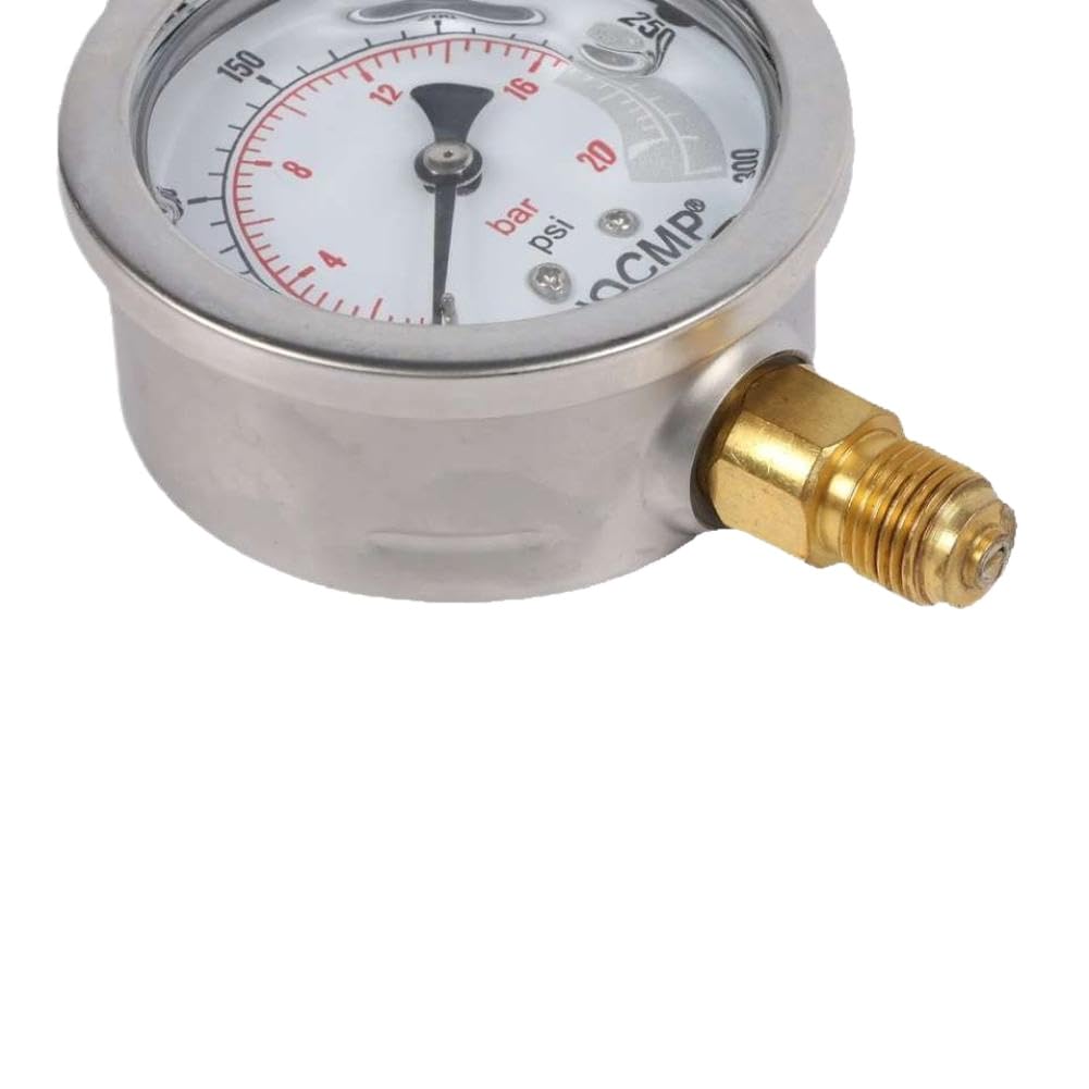 Manómetro Hidráulico 2Mpa 0-20Bar 0-300Psi Compatible Con Sistemas De Transmisión Universales