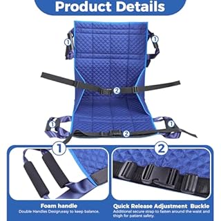 Heavy - Duty Wheelchair Transfer Pad - 260 LBS Capacity, 8 Sponge Handles, Oxford Fabric - Patient Lift Transfer Mat for Wheelchair to Bed/Car - Elderly & Disabled Assistance, With Instructions Manual