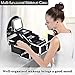Joligrace Makeup Train Case Organizer Box Professional Multi-Purpose Cosmetic Storage with Sliding Trays, Polish Slots & Mirror, Portable Lockable with Keys, Large Black