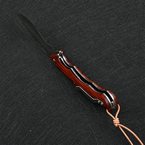 Sdokedc Damascus Pocket Knives With Clip For Men Folding Flipper Knife Tactical Outdoor Camping Survival Gear (Rosewood) #TOP5