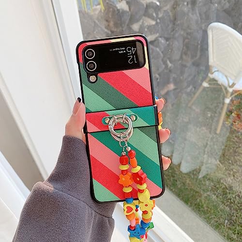 Cordon bandoulière et bracelet perles pour coque Samsung Z Flip 3 en festival et sortie