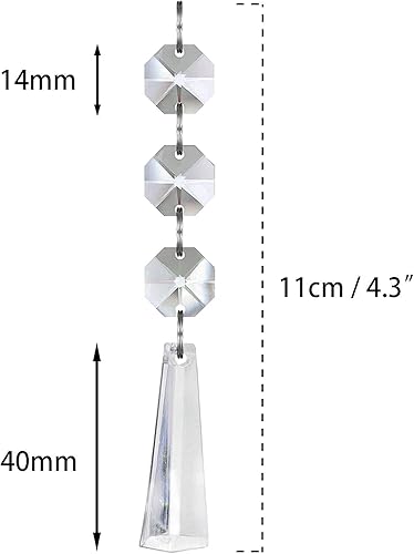 Miniatura 2 de Jishi Paquete de 30 adornos de gota de cristal de plástico transparente para colgar, decoraciones de centros de mesa, guirnaldas de candelabros,