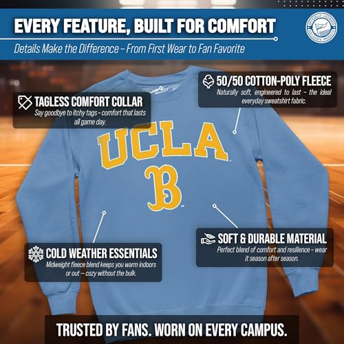 Image of NCAA College Sweatshirt Fleece Crewneck Pullover for Men and Women | Officially licensed NCAA college gameday crewneck pullover - 9 oz fleece lined sweatshirt with arch and logo design