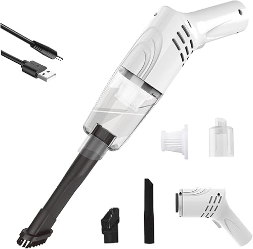 Mini Vacuum Cleaner 3000pa Strong Suction Car Vacuum Portable 2 Modes Hand Cordless USB Charging Mini Car with 3 Brush Head for Home Office