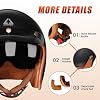 TRIANGLE 3/4 Motorcycle Helmet,Retro Open Face Adults Helmets with Visor,Half Face Moped Helmet for Men & Women,DOT Approved Helmets for Cruiser Scooter(L)