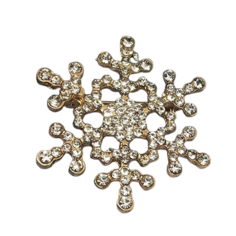 Thin Stone Snowflake Alloy Brooch Sewing Free Corsage Pin For Garments-image-22