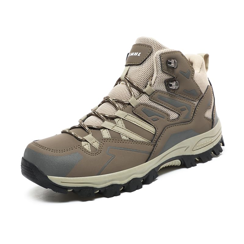 Hhhchpm Men's Hiking Shoes, Outdoor Hiking Boots, Breathable Mesh Lining, TPR Outsole, EVA Insole (Khaki,11.5)
