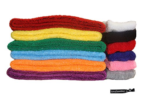Kenz Laurenz UNKNOWN Sweatband Set Cotton Sports Headband Terry Cloth Wristband Moisture Wicking Sweat Absorbing Head Band Athletic Exercise Basketball Wrist Sweatbands And Headbands thumb #5