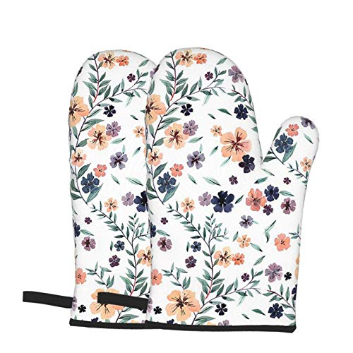 Flower White Oven Mitts Heat Resistant Glove For Women Cooking Baking Grilling Bbq Microwave #TOP2