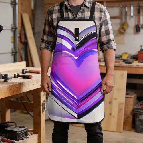 Delantal de trabajo Purple Hearts para hombres y mujeres miniatura 5