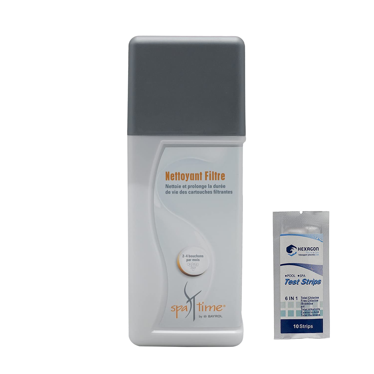 BAYROL SpaTime NETTOYANT Filtre Granulés - 800g | Nettoie et Prolonge la durée de Vie des Cartouches filtrantes + 10 Tests HPS OFFERTS 6 en 1