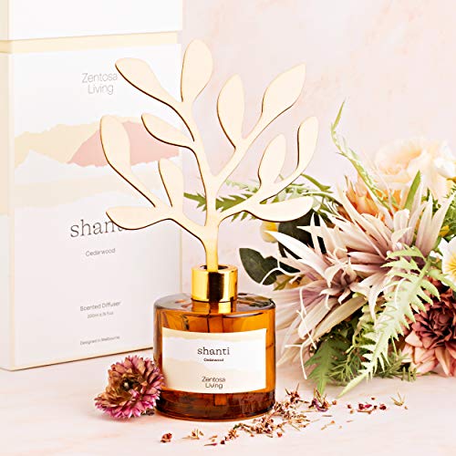 Zentosa Living Reed Diffusers For Home 6.7Oz | Cedarwood Fragrance Oil | Reed Diffuser Set With Sticks & Bottle | Scent Diffuser 4 Months Aromatherapy | Ideal Gift Mother's Day | Living Room Bathroom #TOP7